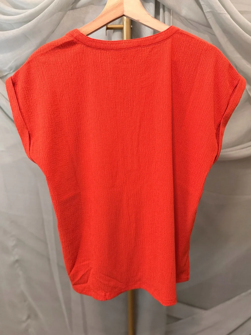 Michael Kors Short Sleeve Pop Over Button Top